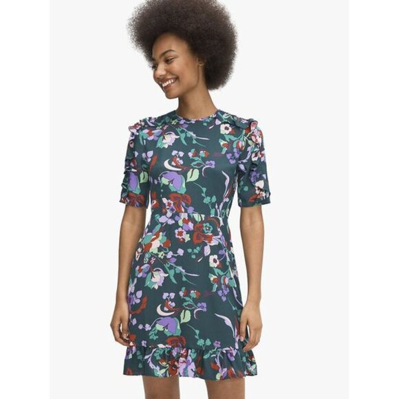 NWT - Kate Spade Pinegrove Fleur Nouveau Smocked Dress Size 8 - Picture 1 of 14